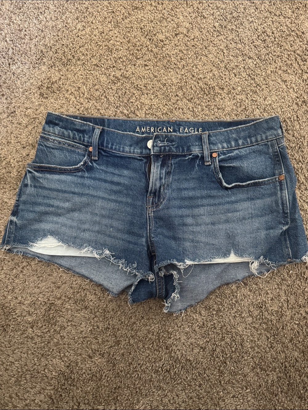 American Eagle Cutoff Shorts. Stretch, Super Low-rise perfect shortie